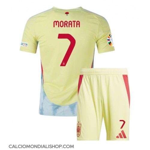 Maglie da calcio Spagna Alvaro Morata #7 Seconda Maglia Bambino Europei 2024 Manica Corta (+ Pantaloni corti)